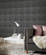 Randall Dark Grey by Arthouse Geometric Wallpaper- Brewster AH692809