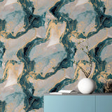 Ursula Dark Blue by Arthouse Abstract Wallpaper- Brewster Home Fashions AH693404