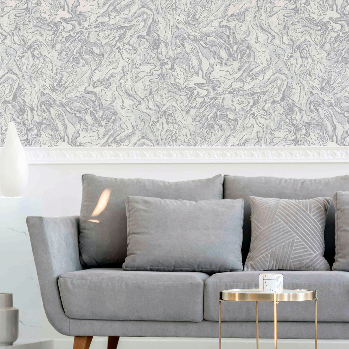 Osgood Grey by Arthouse Marbled Wallpaper – Brewster Home Fashions AH693901
