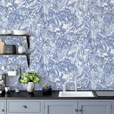 Osgood Navy by Arthouse Marbled Wallpaper – Brewster Home Fashions AH693902