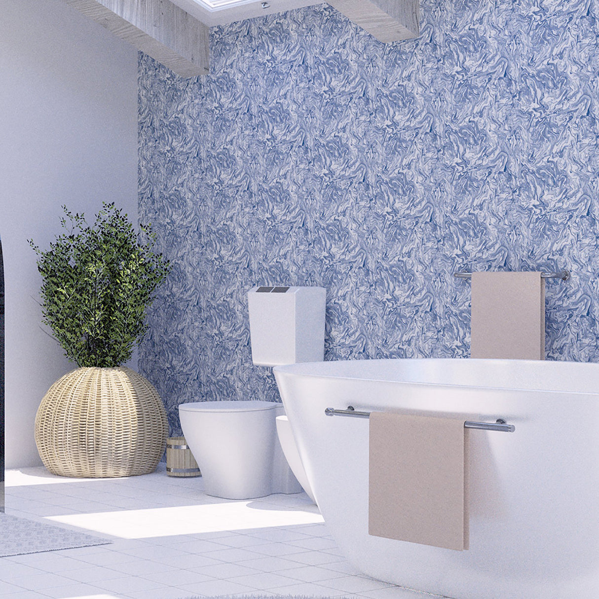 Osgood Navy by Arthouse Marbled Wallpaper – Brewster Home Fashions AH693902