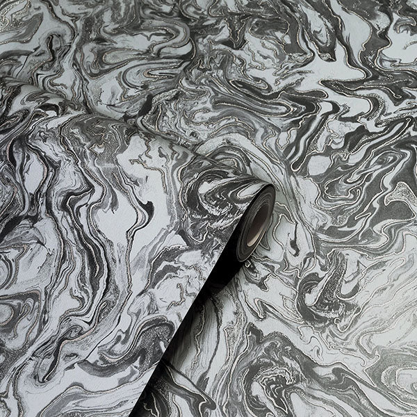 Osgood Charcoal by Arthouse Marbled Wallpaper- Brewster AH693903