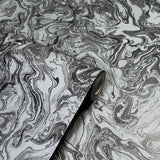 Osgood Charcoal by Arthouse Marbled Wallpaper- Brewster AH693903