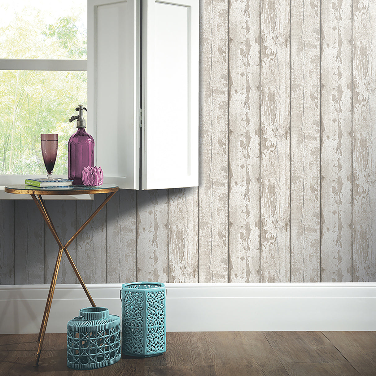 Ambrose Cream by Arthouse Wood Plank Wallpaper – Brewster Home Fashions AH694700