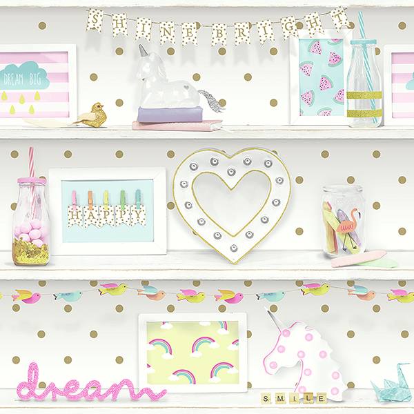 Bonnie Multicolor Memento wallpaper by Arthouse – detail view