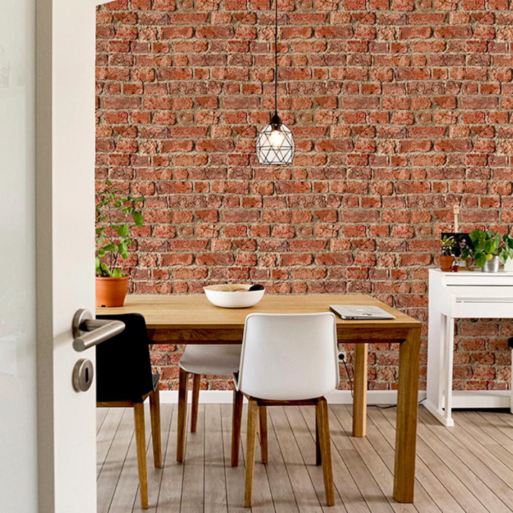Clifford Red by Arthouse Urban Brick Wallpaper – Brewster Home Fashions AH696600