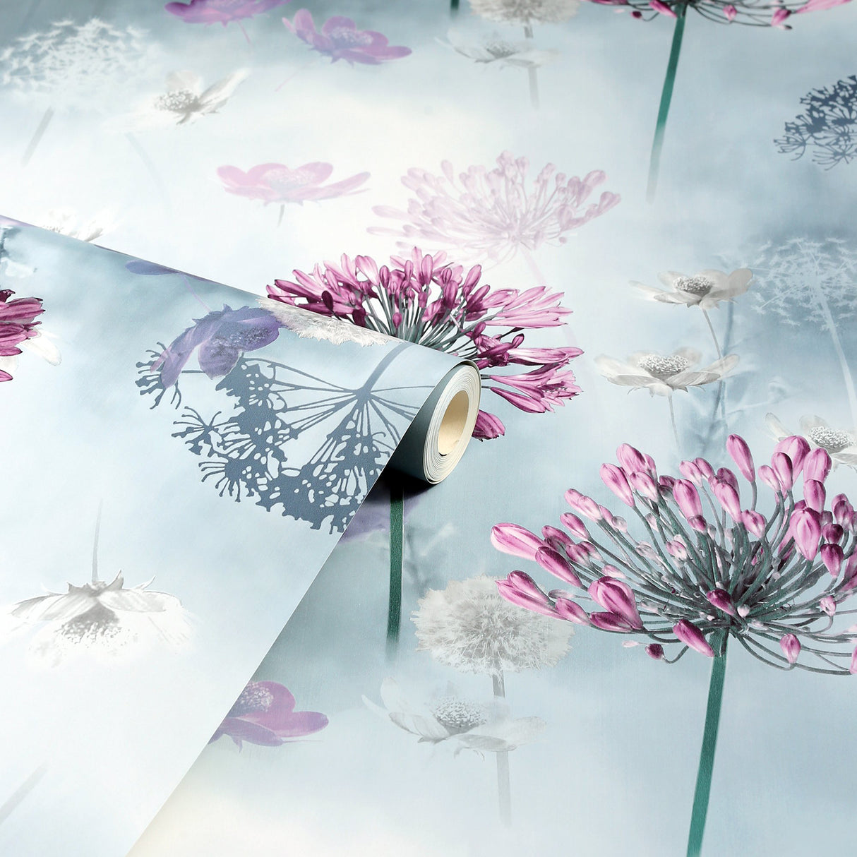 Lucille Light Blue by Arthouse Spring Meadow Wallpaper – Brewster Home Fashions AH697400