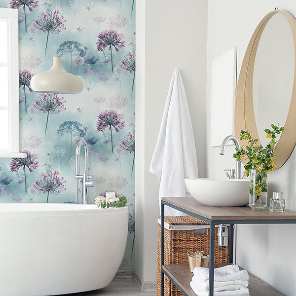 Lucille Light Blue by Arthouse Spring Meadow Wallpaper – Brewster Home Fashions AH697400