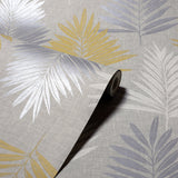 Willis Mustard by Arthouse Palm Frond Wallpaper- Brewster Home Fashions AH697800