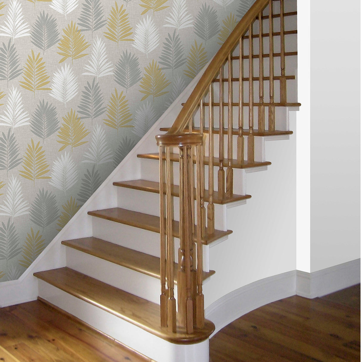 Willis Mustard by Arthouse Palm Frond Wallpaper- Brewster Home Fashions AH697800