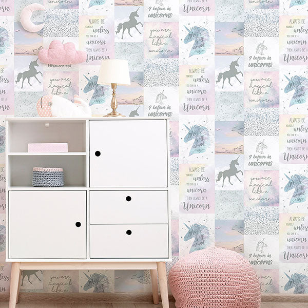 Amalthea Pastel by Arthouse Unicorn Wallpaper – Brewster AH698300
