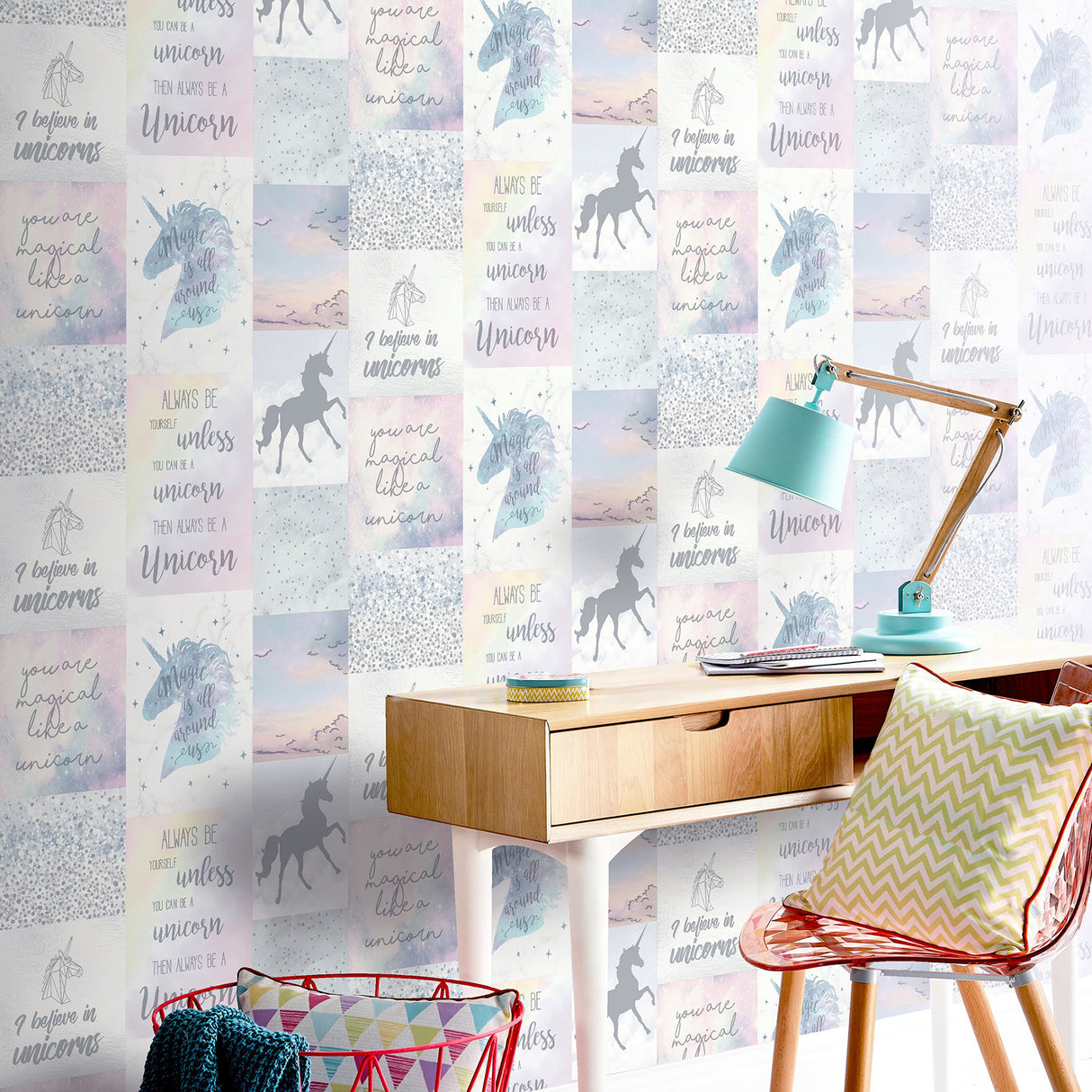 Amalthea Pastel by Arthouse Unicorn Wallpaper – Brewster AH698300