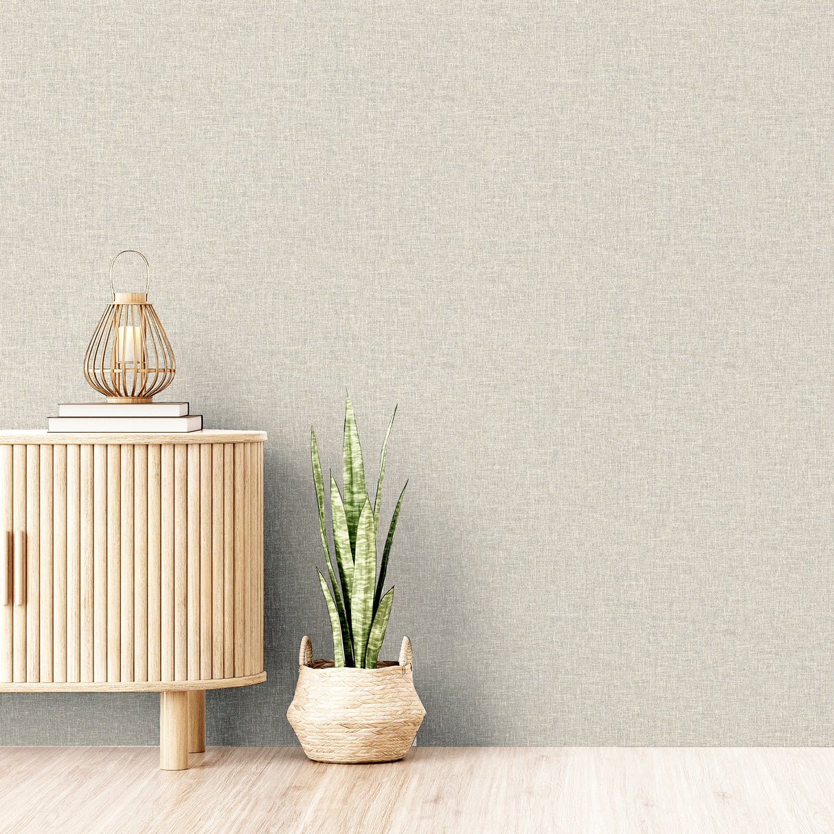 Paulette Neutral by Arthouse Linen Texture Wallpaper – Brewster Home Fashions AH901704