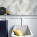 Sussurro Grey by Arthouse Feathers Wallpaper- Brewster Home Fashions AH901705