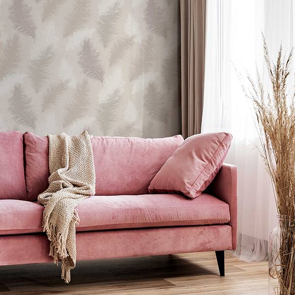 Sussurro Pink by Arthouse Feathers Wallpaper – Brewster Home Fashions AH901706