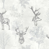 Gilbert Black Etched Stag Wallpaper by Arthouse