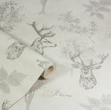 Gilbert Black by Arthouse Etched Stag Wallpaper – Brewster Home Fashions AH901808