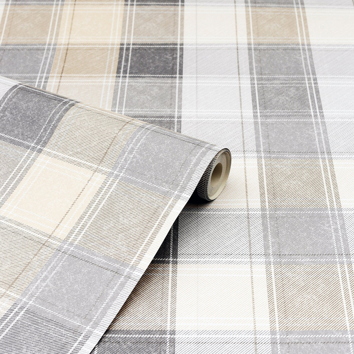 Geraldine Grey by Arthouse Plaid Wallpaper- Brewster Home Fashions AH901902