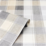 Geraldine Grey by Arthouse Plaid Wallpaper- Brewster Home Fashions AH901902