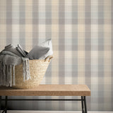 Geraldine Grey by Arthouse Plaid Wallpaper- Brewster Home Fashions AH901902