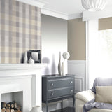 Geraldine Grey by Arthouse Plaid Wallpaper- Brewster Home Fashions AH901902