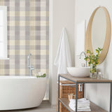 Geraldine Grey by Arthouse Plaid Wallpaper- Brewster Home Fashions AH901902