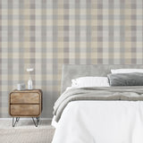 Geraldine Grey by Arthouse Plaid Wallpaper- Brewster Home Fashions AH901902