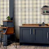 Geraldine Grey by Arthouse Plaid Wallpaper- Brewster Home Fashions AH901902