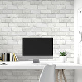 Irving White Diamond Brick White by Arthouse Faux Brick Wallpaper – Brewster Home Fashions AH902009