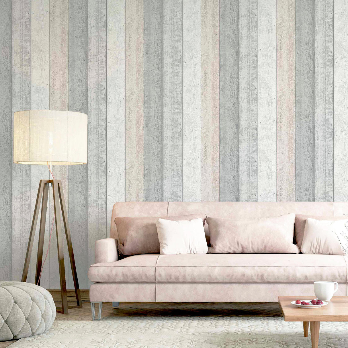 Forrest Blush by Arthouse Wood Plank Wallpaper- Brewster Home Fashions AH902809