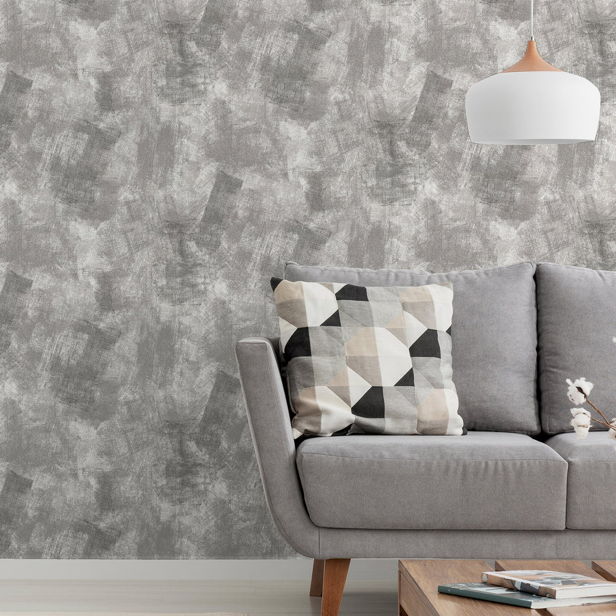 Barney Grey by Arthouse Brushed Strokes Wallpaper – Brewster Home Fashions AH904405