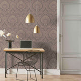 Berenice Rose Gold Luxe Rose Gold by Arthouse Damask Wallpaper- Brewster Home Fashions AH906605