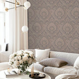Berenice Rose Gold Luxe Rose Gold by Arthouse Damask Wallpaper- Brewster Home Fashions AH906605