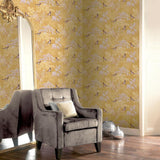 Asuka Yellow by Arthouse Sparrow Forest Wallpaper – Brewster AH908002