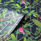 Thelma Navy by Arthouse Tropical Deco Wallpaper – Brewster Home Fashions AH908003