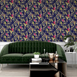 Thelma Navy by Arthouse Tropical Deco Wallpaper – Brewster Home Fashions AH908003