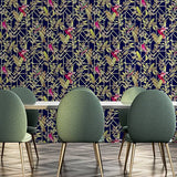 Thelma Navy by Arthouse Tropical Deco Wallpaper – Brewster Home Fashions AH908003