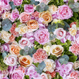 Deirdre Pink Floral Wallpaper by Arthouse showing photoreal roses and greenery