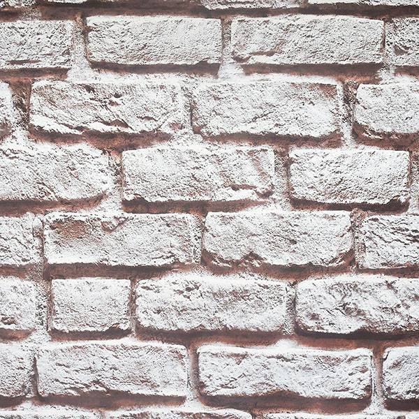 Arthouse Horace Neutral Brick Wallpaper AH908007 close-up of whitewashed brick pattern