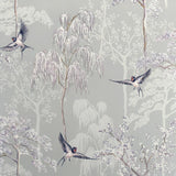 Asuka Grey Sparrow Forest Wallpaper by Arthouse for Brewster, roll AH908105