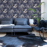 Asuka Blue by Arthouse Sparrow Forest Wallpaper – Brewster AH908106