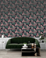Eliza Sea Green by Arthouse Palm Fronds Wallpaper- Brewster Home Fashions AH908308