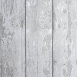 Ambrose Grey Wood Plank Wallpaper room scene