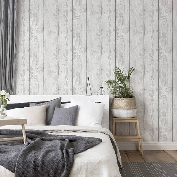Ambrose Grey by Arthouse Wood Plank Wallpaper – Brewster Home Fashions AH908501