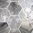 Arthouse Marlon Charcoal Hexagon Tiles wallpaper detail