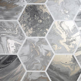 Arthouse Marlon Charcoal Hexagon Tiles wallpaper detail
