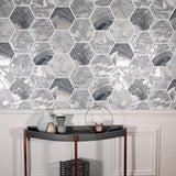 Marlon Charcoal by Arthouse Hexagon Tiles Wallpaper – Brewster Home Fashions AH908502