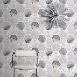 Marlon Charcoal by Arthouse Hexagon Tiles Wallpaper – Brewster Home Fashions AH908502