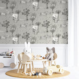 Lionel Grey by Arthouse Safari Lagoon Wallpaper – Brewster Home Fashions AH908902