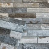 Wallace Grey by Arthouse Wood Tile Wallpaper- Brewster Home Fashions AH908908